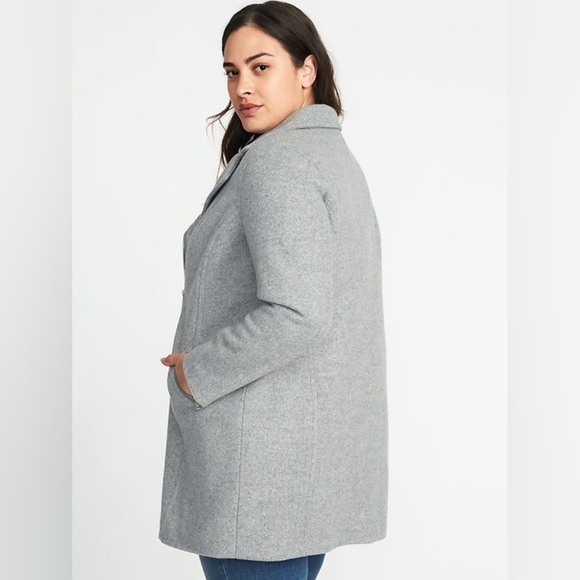 ⭐️40% Off⭐️ Old Navy Long Soft-Brushed Moto Coat in Heather Grey - Picture 2 of 12